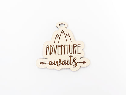 Adventure awaits charm, car charm blank, wood blanks, wood cutouts