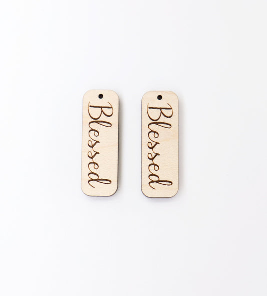 Rectangle wood earring blanks, bar earrings, DIY earrings, earring blanks, sold per set