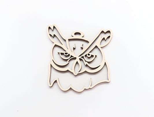 Owl car charm, car charm blank, wood blanks, wood cutouts