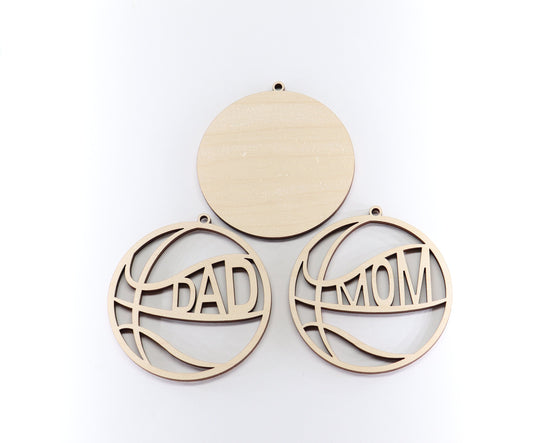 Basketball Car charm blank,  wood blanks, wood cutouts