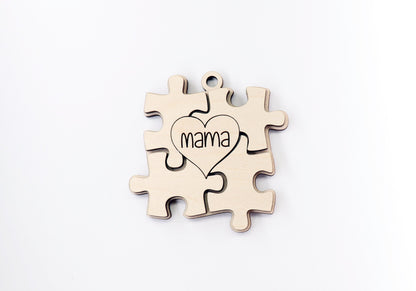 Autism Mama Car charm blank,  wood blanks, wood cutouts