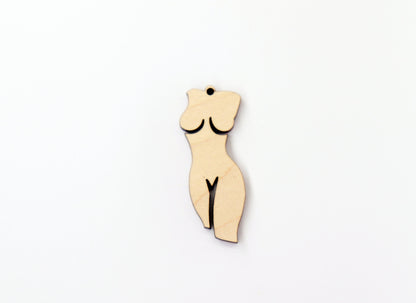 Female body Wood Earring blanks, wood blanks, DIY earrings