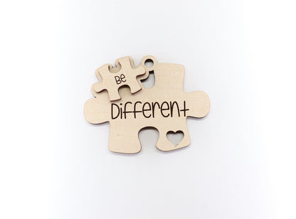 Be different Autism Car charm blank,  wood blanks, wood cutouts