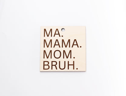 Ma Car charm blank,  wood blanks, wood cutouts, mama charm