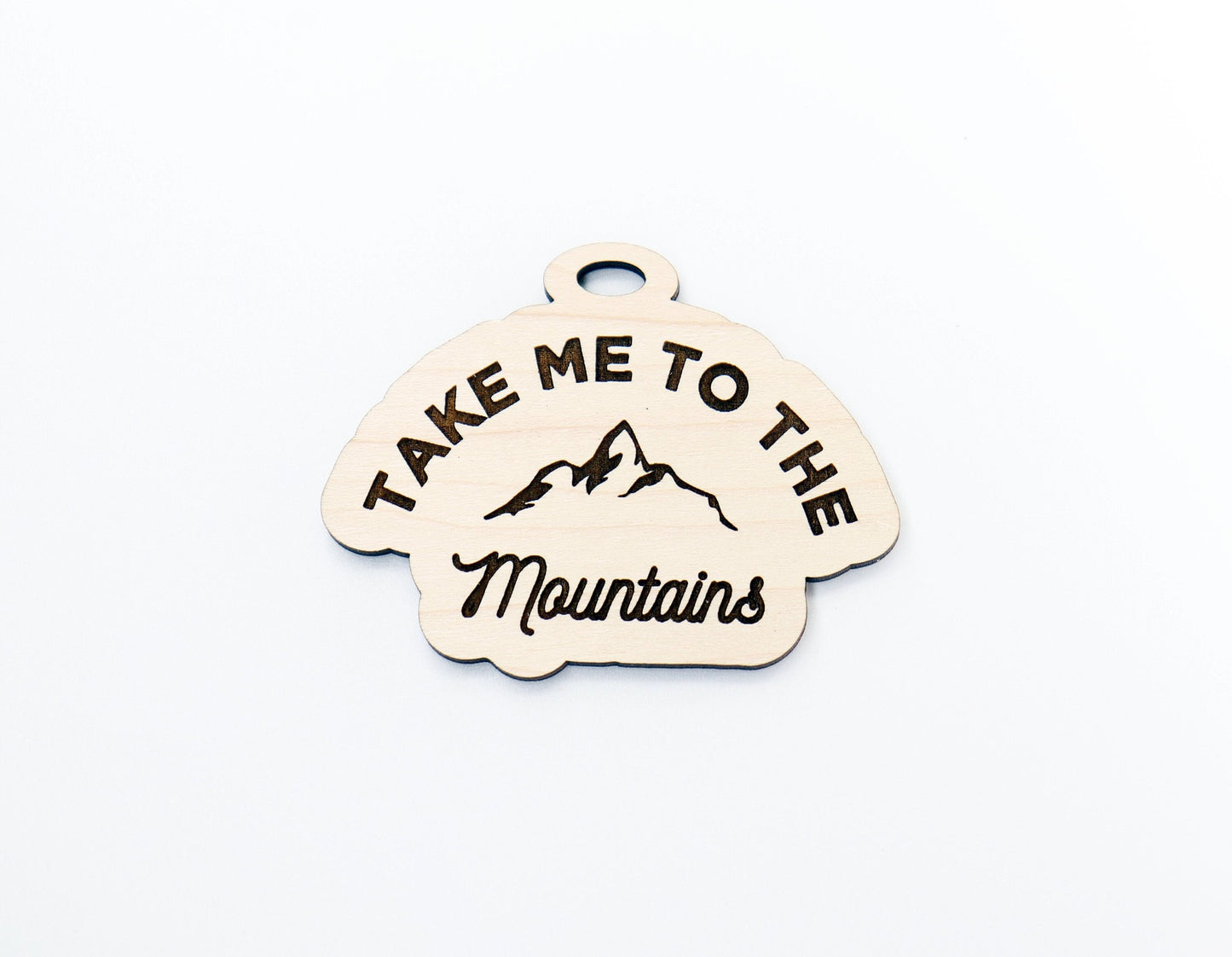 Take me to the mountains car charm, car charm blank, wood blanks, wood cutouts