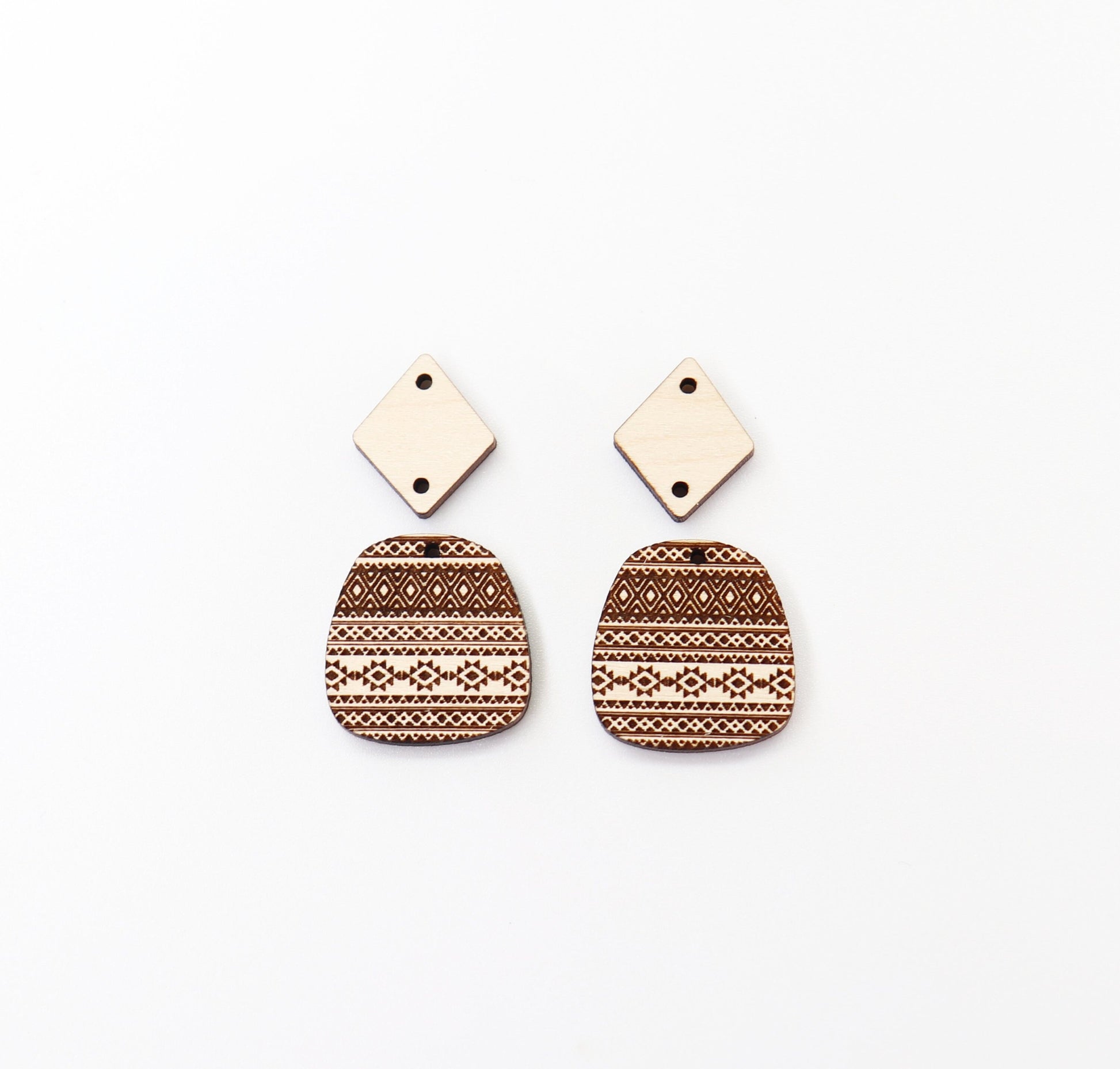 2 Piece Earring blanks, wood blanks, DIY earrings