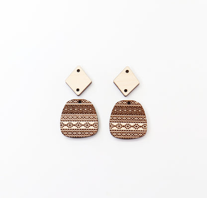 2 Piece Earring blanks, wood blanks, DIY earrings