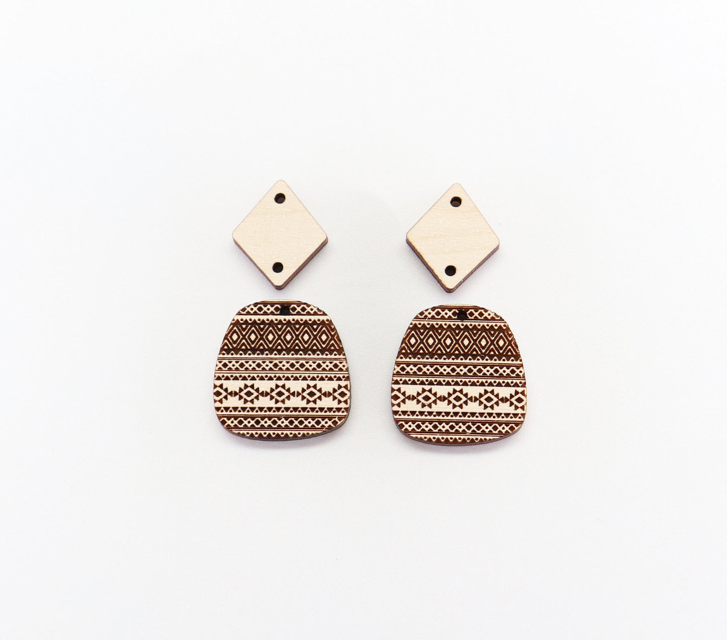 2 Piece Earring blanks, wood blanks, DIY earrings