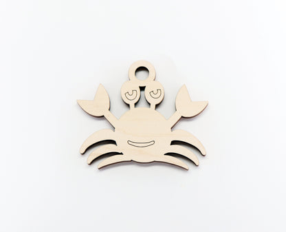 Crab car charm,  wood blanks, wood cutouts, crab cutouts