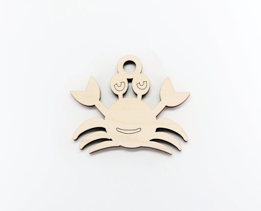 Crab car charm,  wood blanks, wood cutouts, crab cutouts