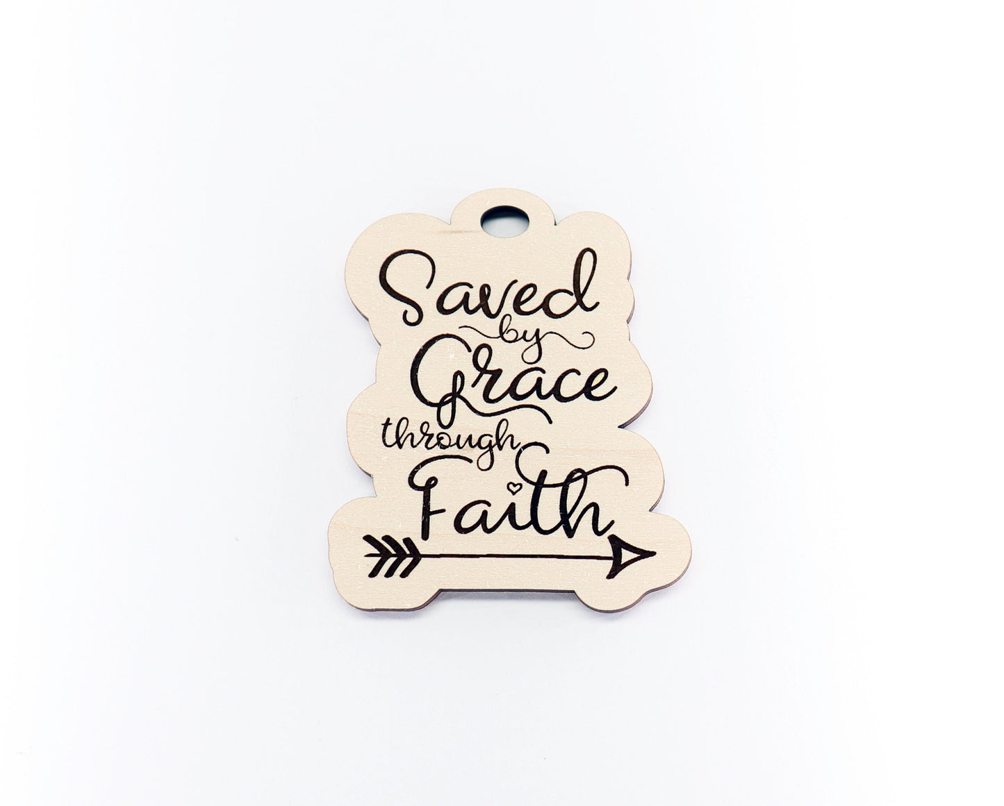 Saved by grace car charm, Religious car charm blank,  wood blanks