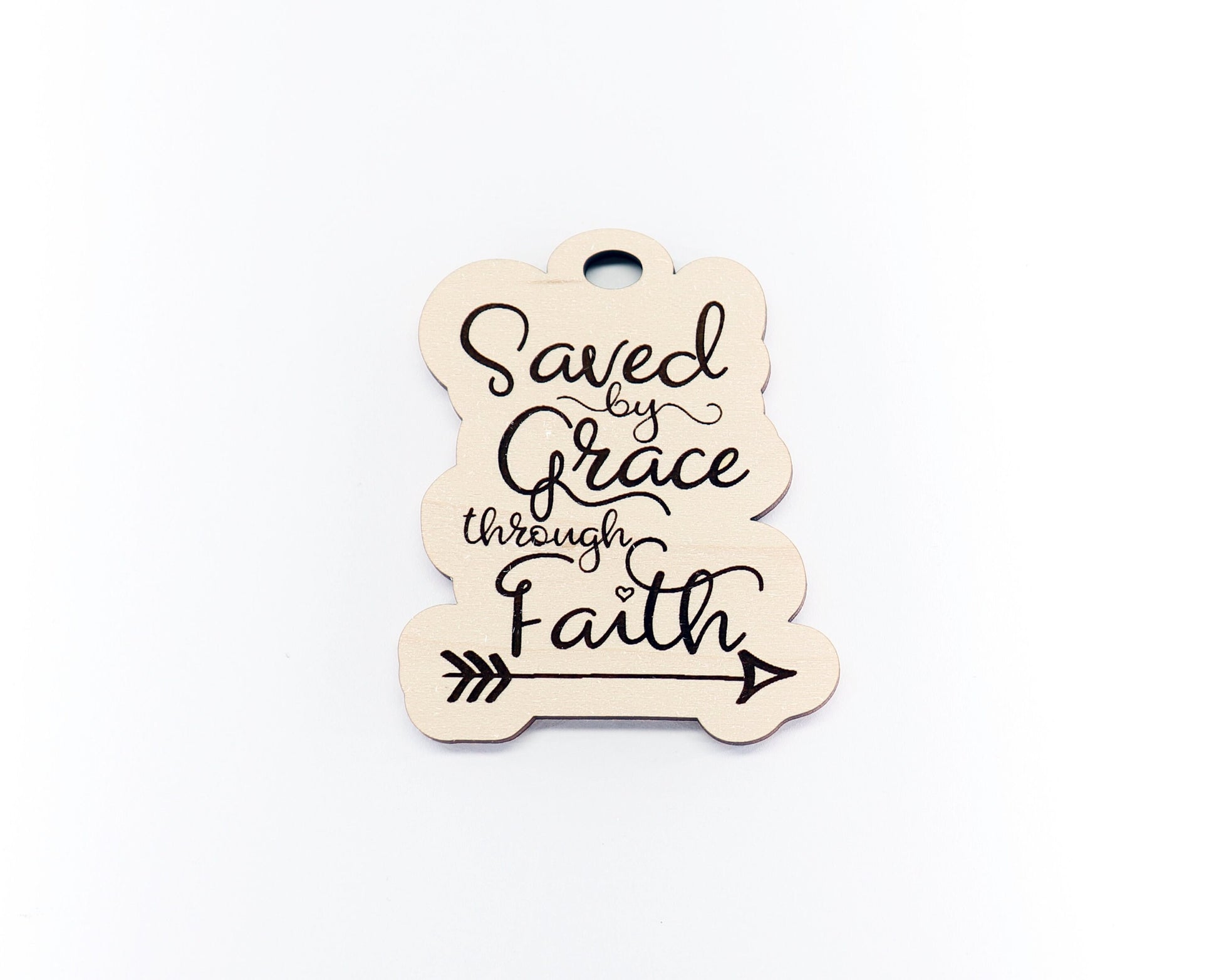 Saved by grace car charm, Religious car charm blank,  wood blanks