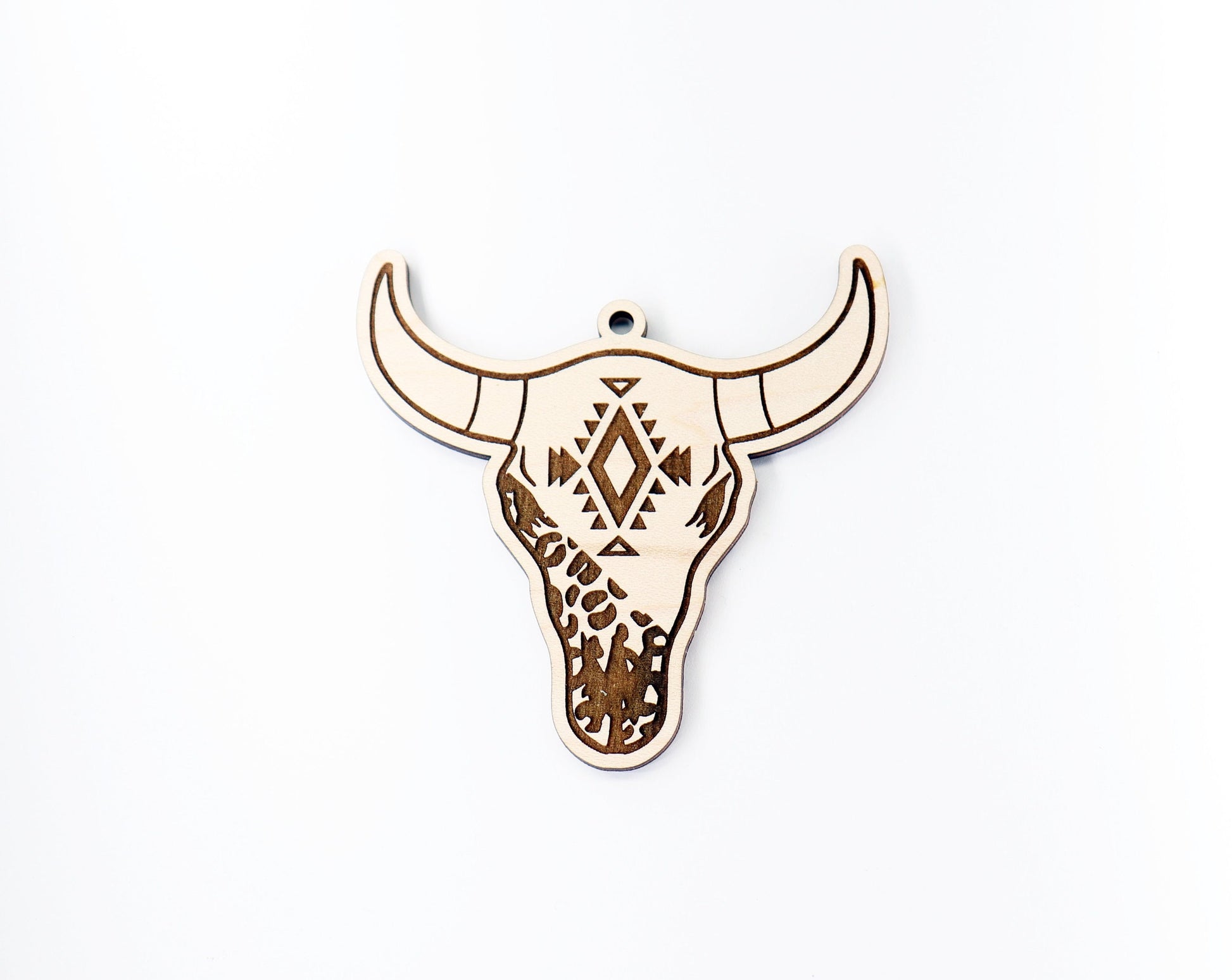 Aztec Bull Car charm blank,  wood blanks, wood cutouts