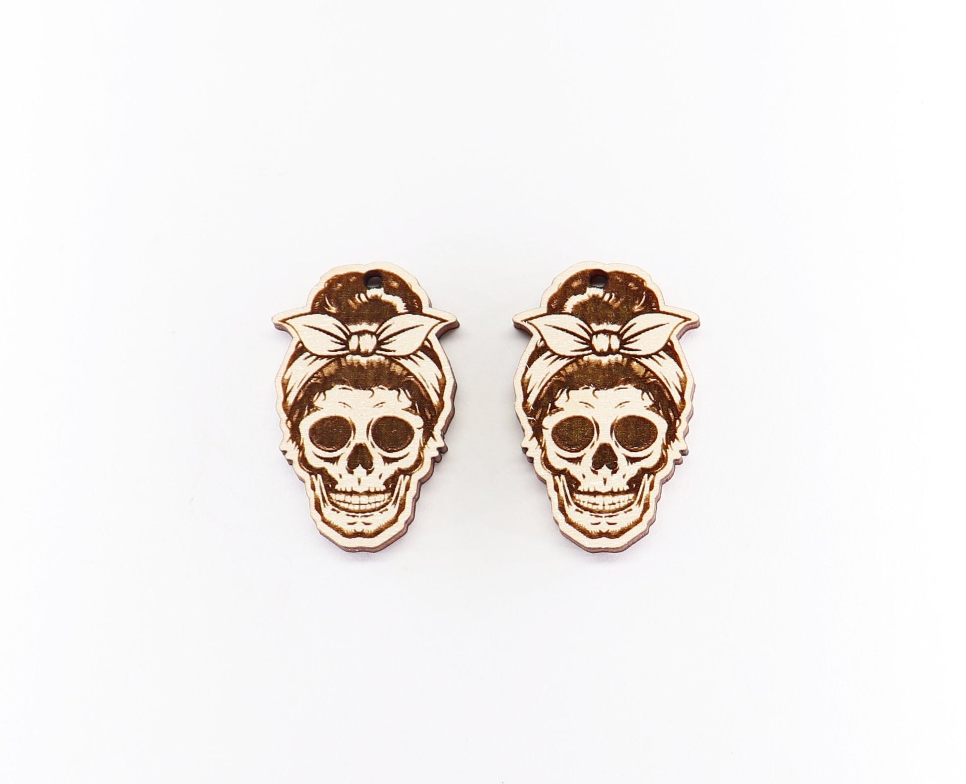 Skull earrings, earring blanks, sold per set