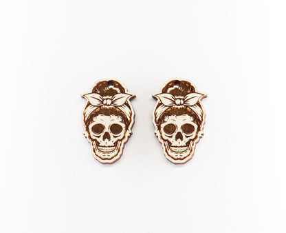 Skull earrings, earring blanks, sold per set