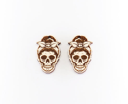 Skull earrings, earring blanks, sold per set