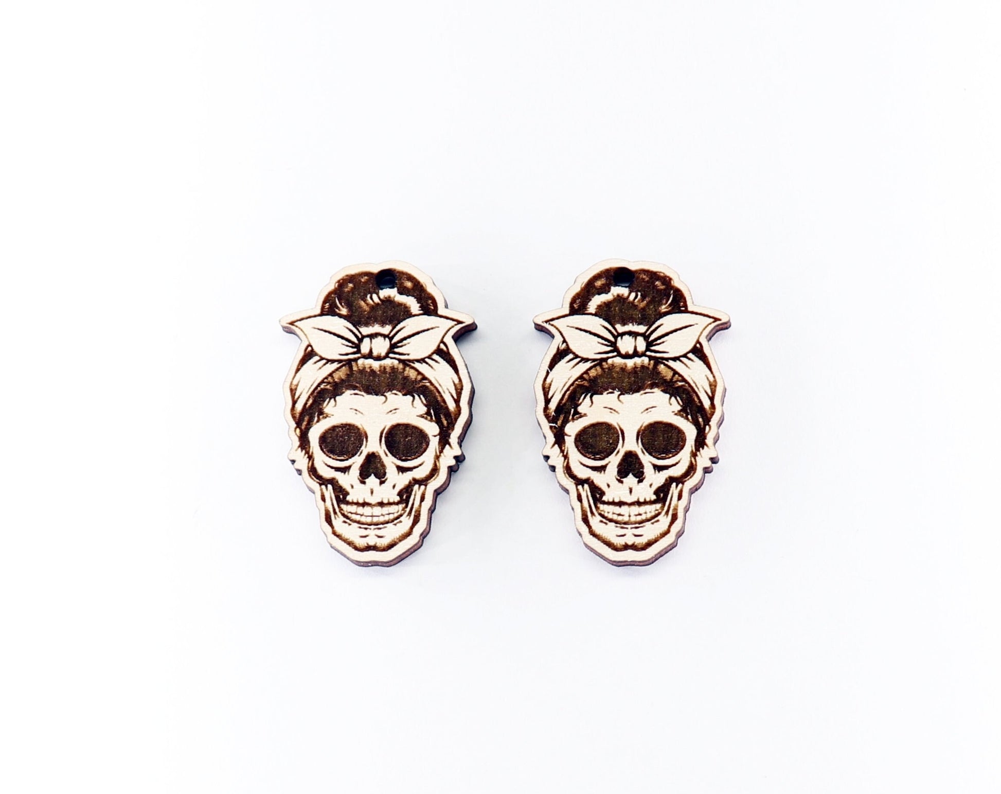 Skull earrings, earring blanks, sold per set