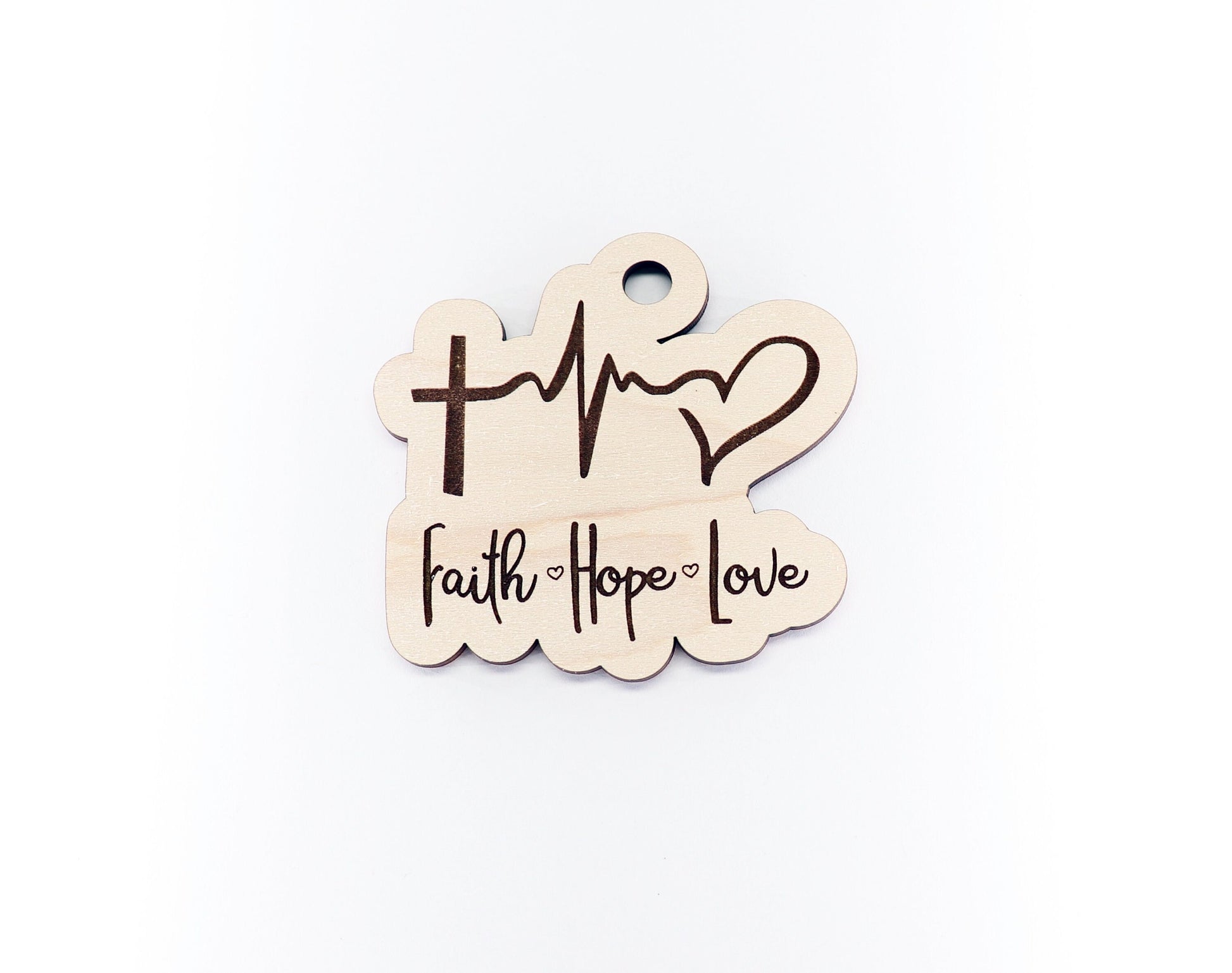 Faith hop love car charm, Religious car charm blank,  wood blanks