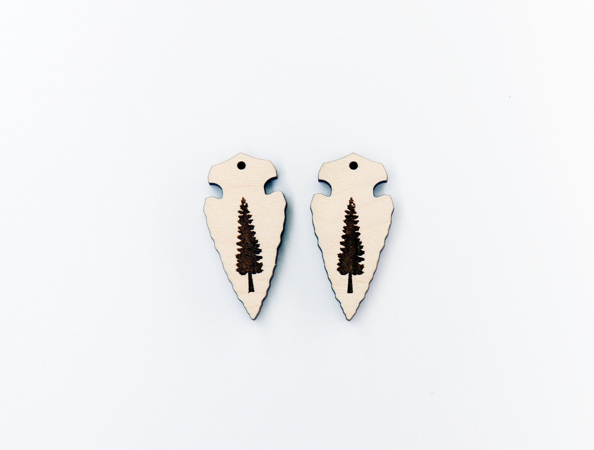 Arrowhead earring blanks,  laser cutouts, wood cutouts, sold per set