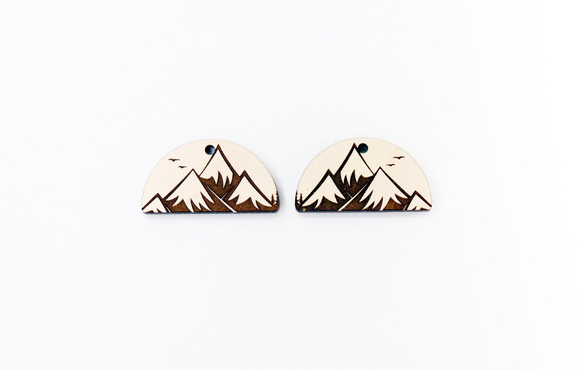 Landscape wood earring blanks, wood earring blanks, sold per set