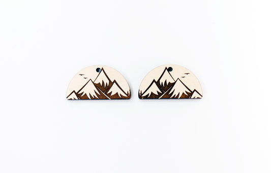 Landscape wood earring blanks, wood earring blanks, sold per set