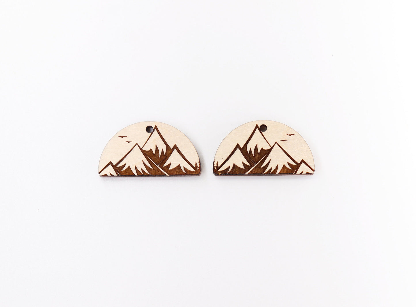 Landscape wood earring blanks, wood earring blanks, sold per set