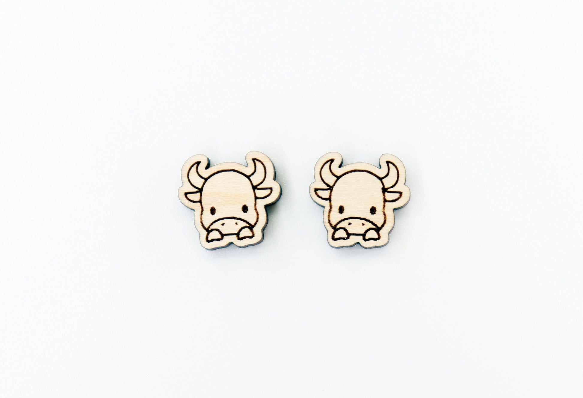 Baby cow stud blanks, wood earring blanks, cow cutouts