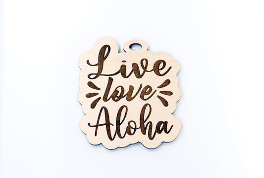 Aloha car charm, car charm blank, wood blanks, wood cutouts