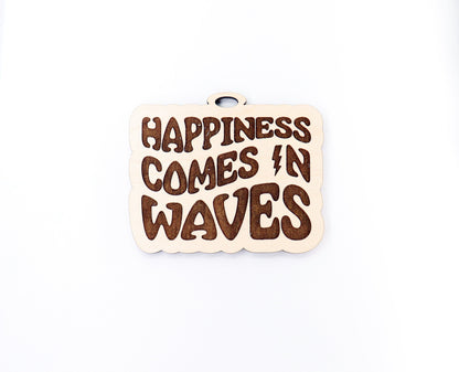 Happiness charm blank, wood blanks, wood cutouts