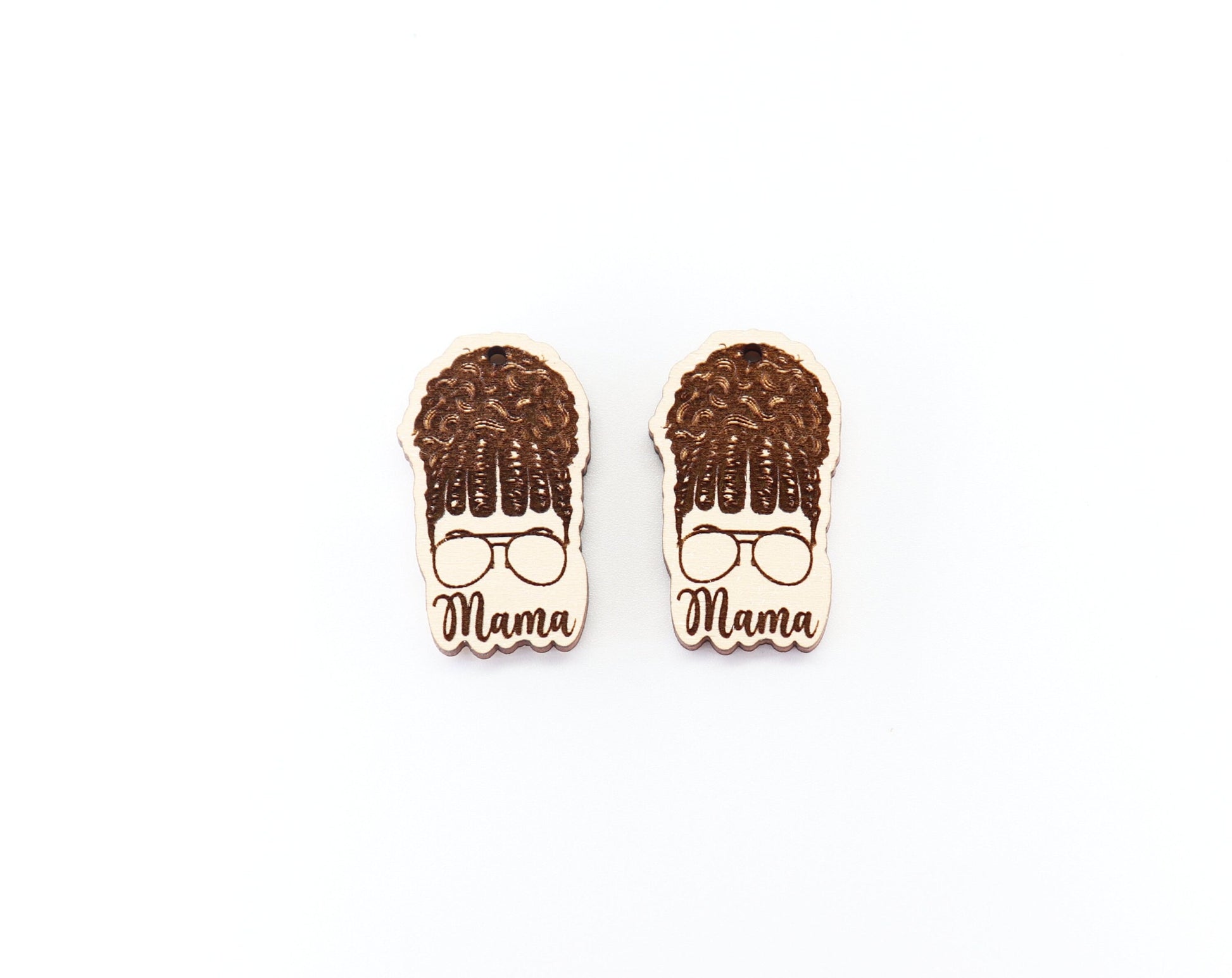 Mama earring blanks,  wood earring blanks, DIY earrings, earring blanks, sold per set