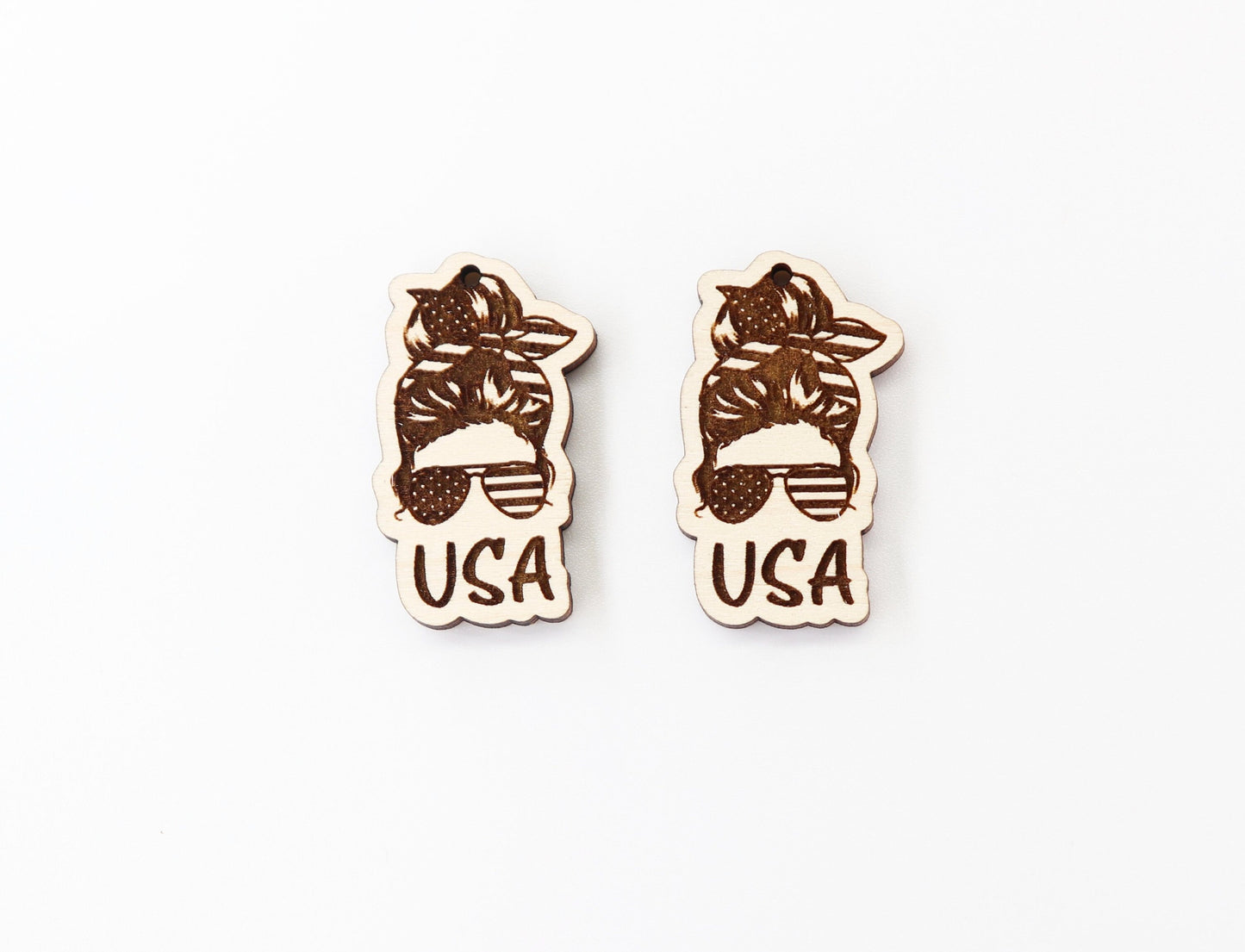 USA  earring blanks,  wood earring blanks, DIY earrings, earring blanks, sold per set