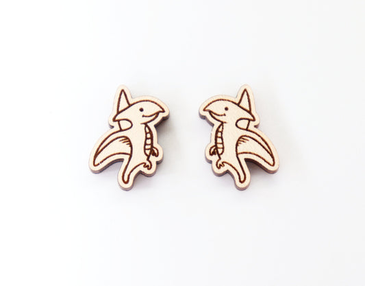 Dinosaur stud blanks, wood earring blanks