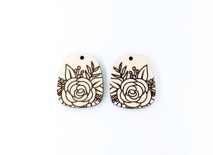 Rose earring blanks, DIY earrings, earring blanks, sold per set