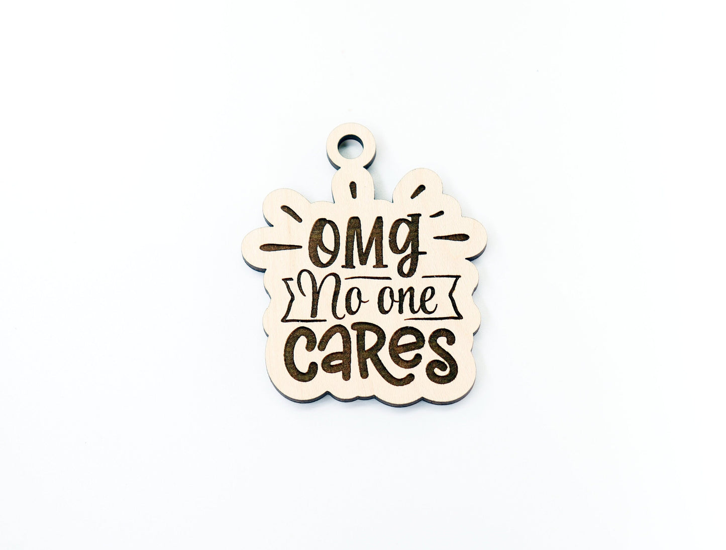 No one cares car charm, car charm blank, wood blanks, wood cutouts