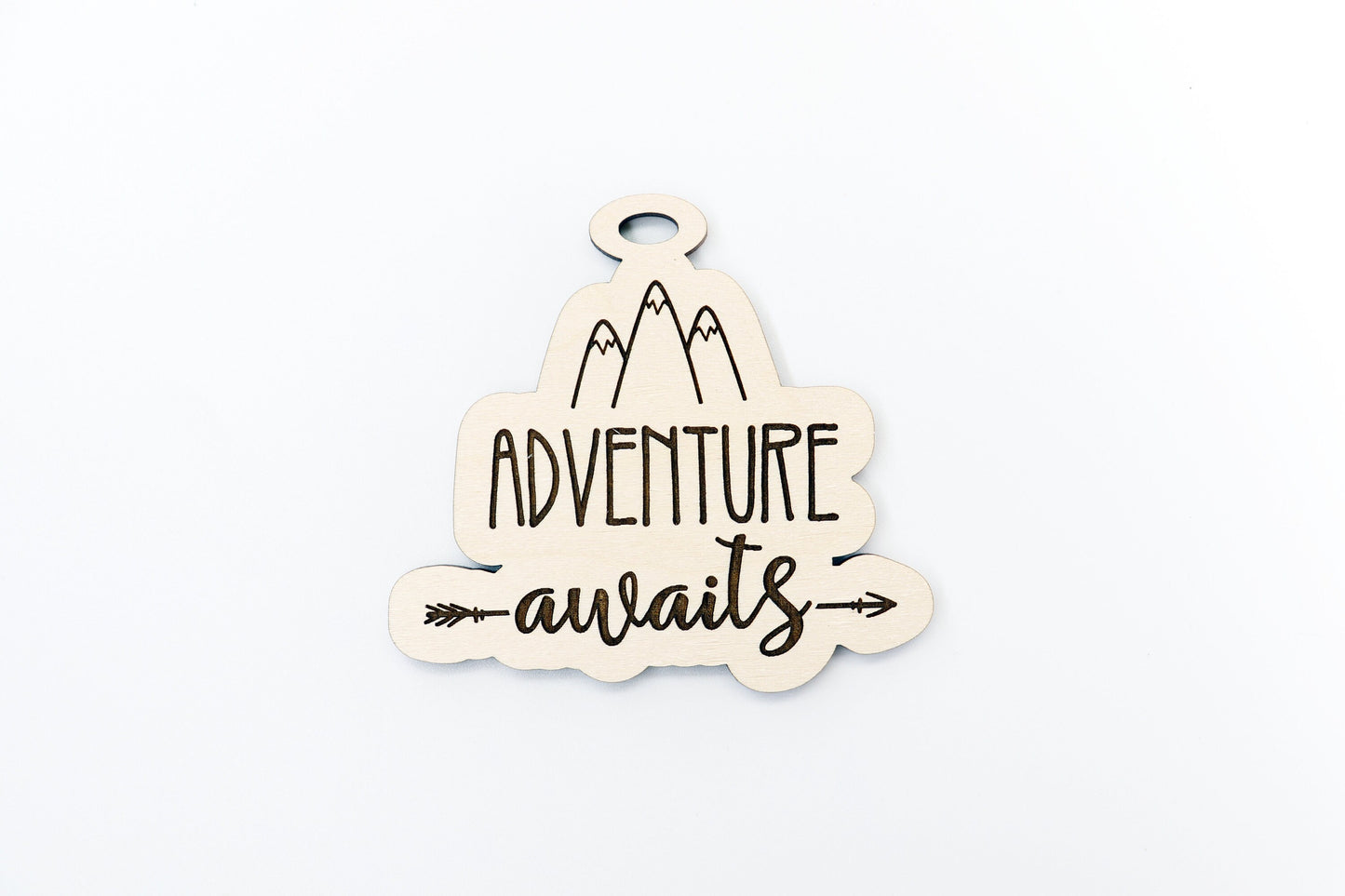 Adventure awaits charm, car charm blank, wood blanks, wood cutouts