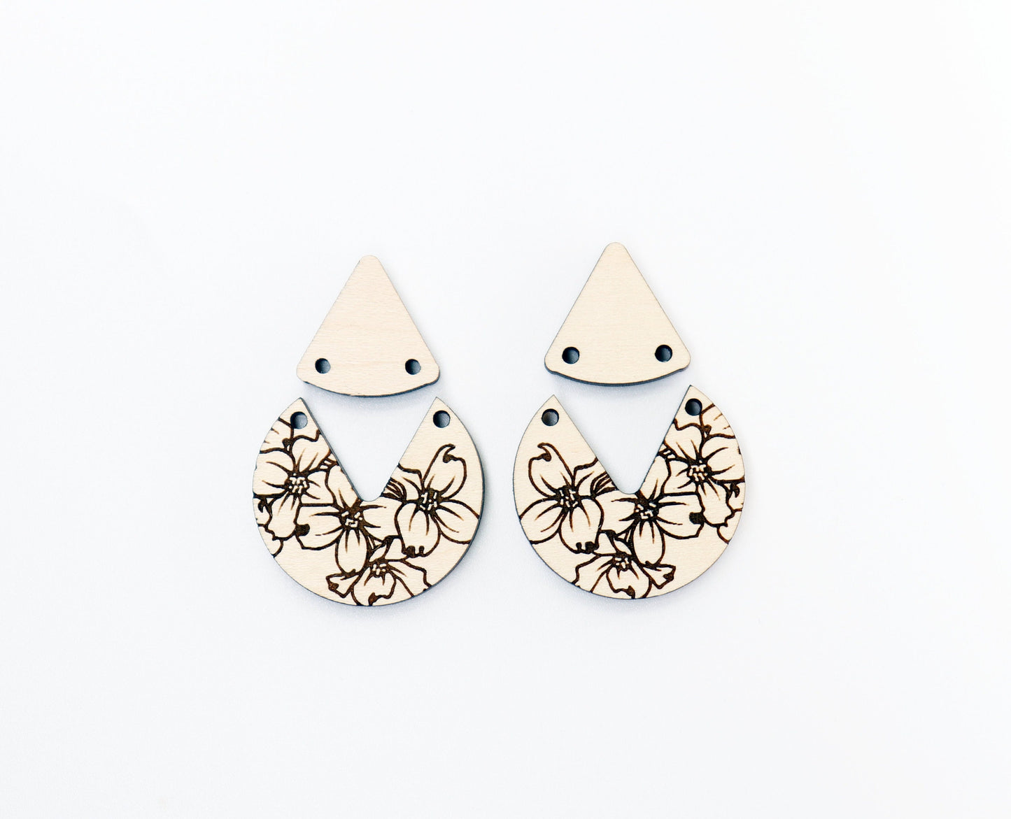 2 piece Earring blanks, DIY earrings, flower earrings, sold per set