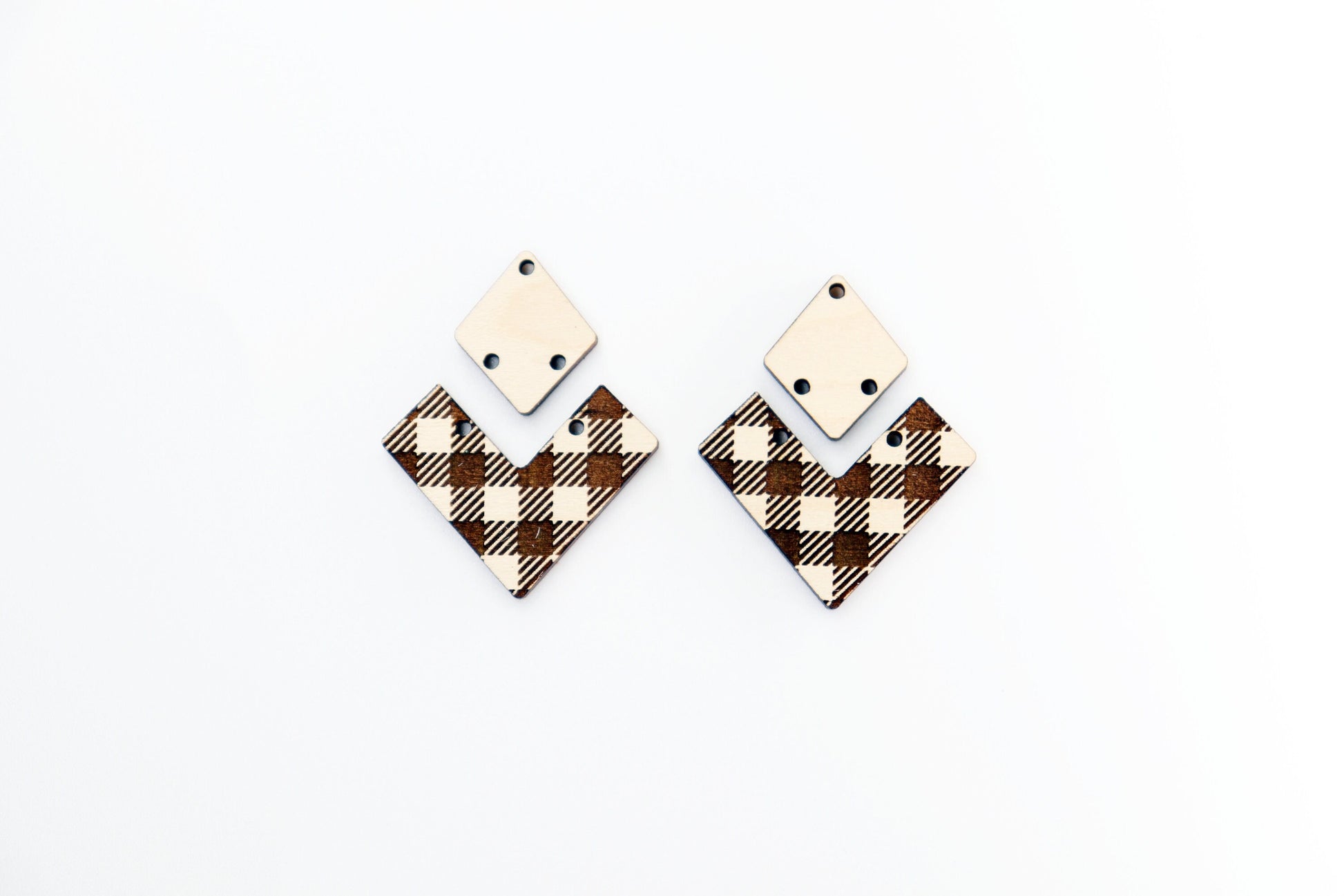 2 Piece buffalo plaid earring blanks, earring blanks, earring making