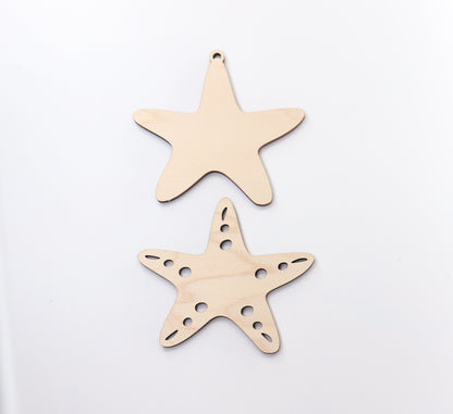 2 Layer Starfish car charm,  wood blanks, wood cutouts, starfish cutouts