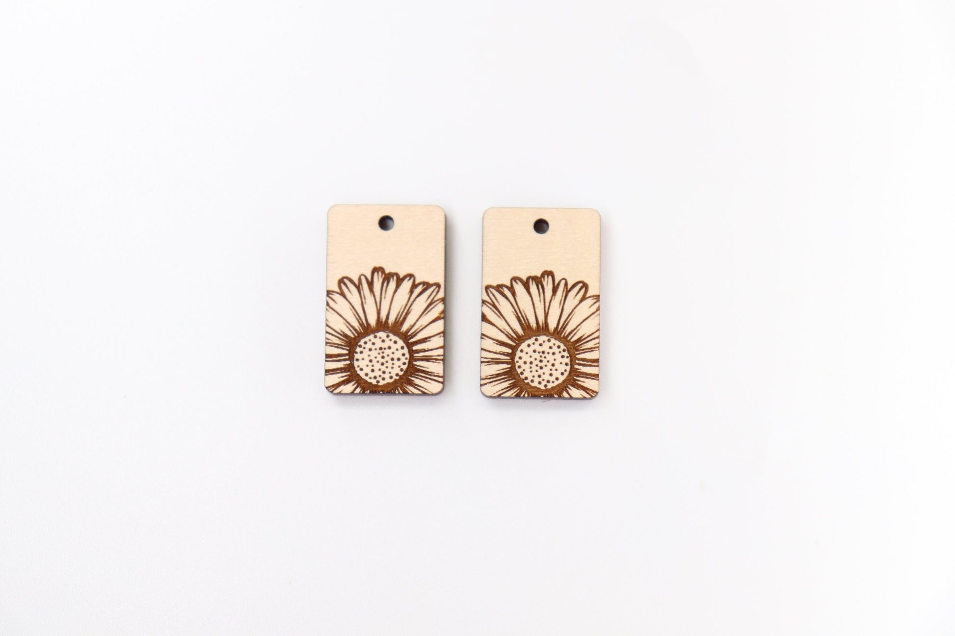 Sunflower Wood earring blanks, DIY earrings, earring blanks, sold per set