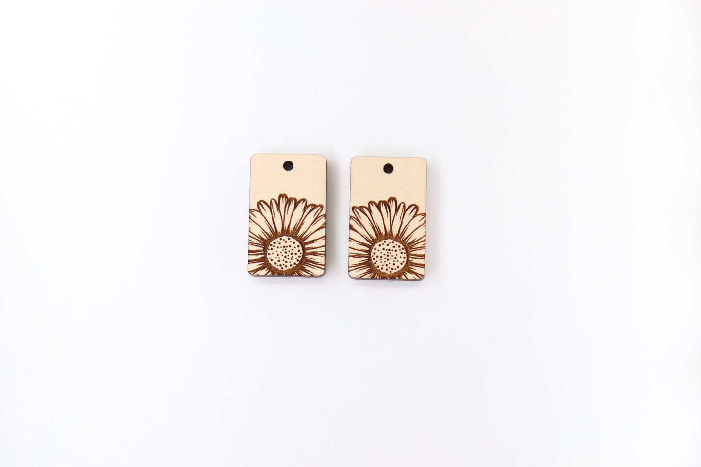 Sunflower Wood earring blanks, DIY earrings, earring blanks, sold per set