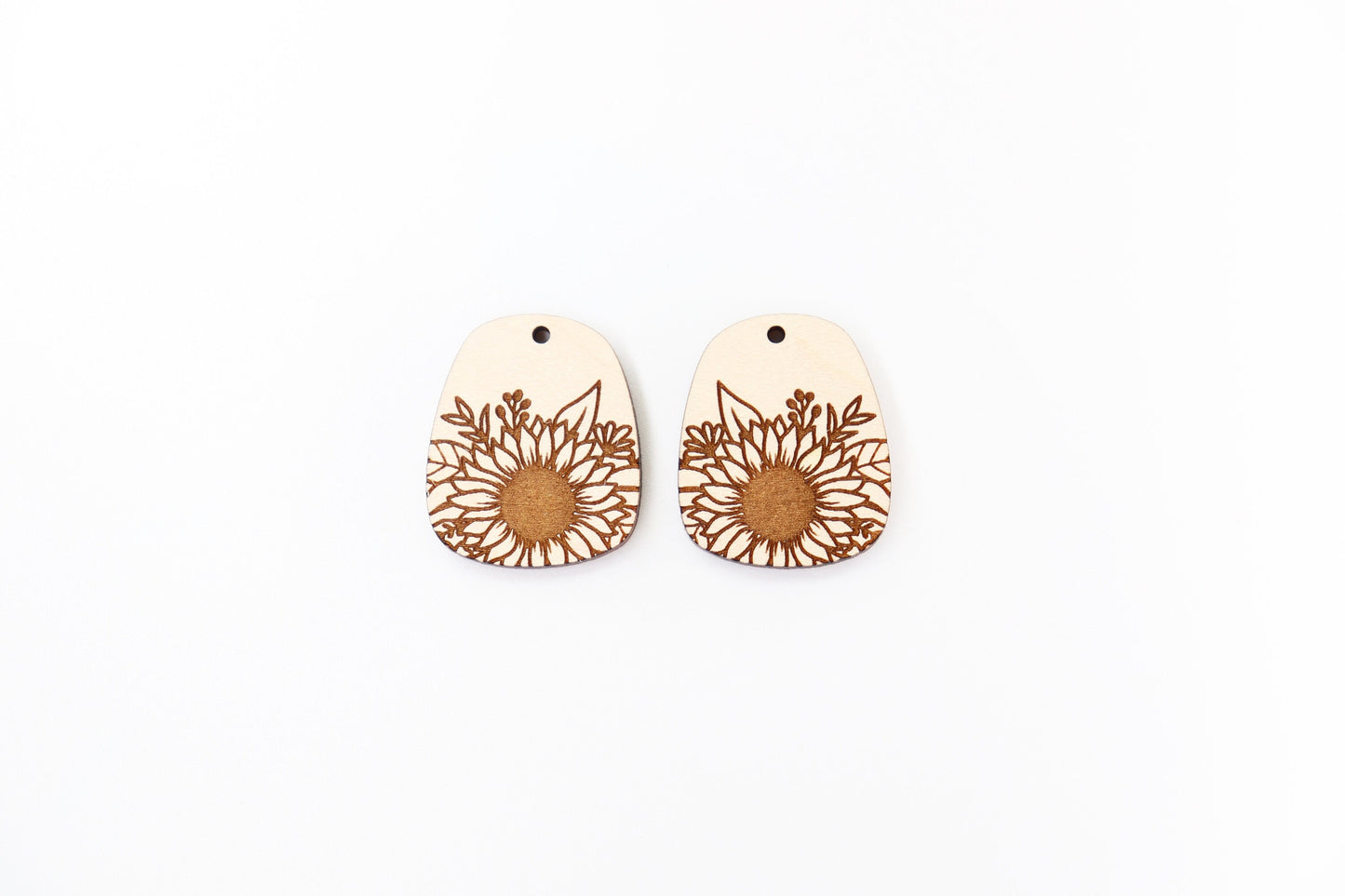 Sunflower Wood earring blanks, DIY earrings, earring blanks, sold per set