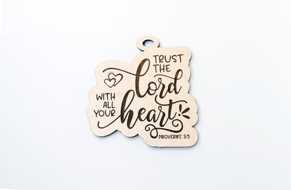 Trust the Lord charm blank,  wood blanks, wood cutouts