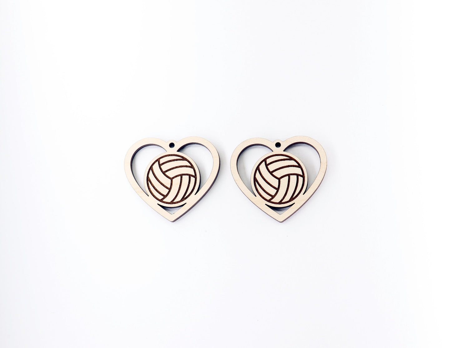 Volleyball wood earring blanks, wood cutouts, earring blanks