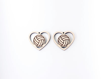 Volleyball wood earring blanks, wood cutouts, earring blanks