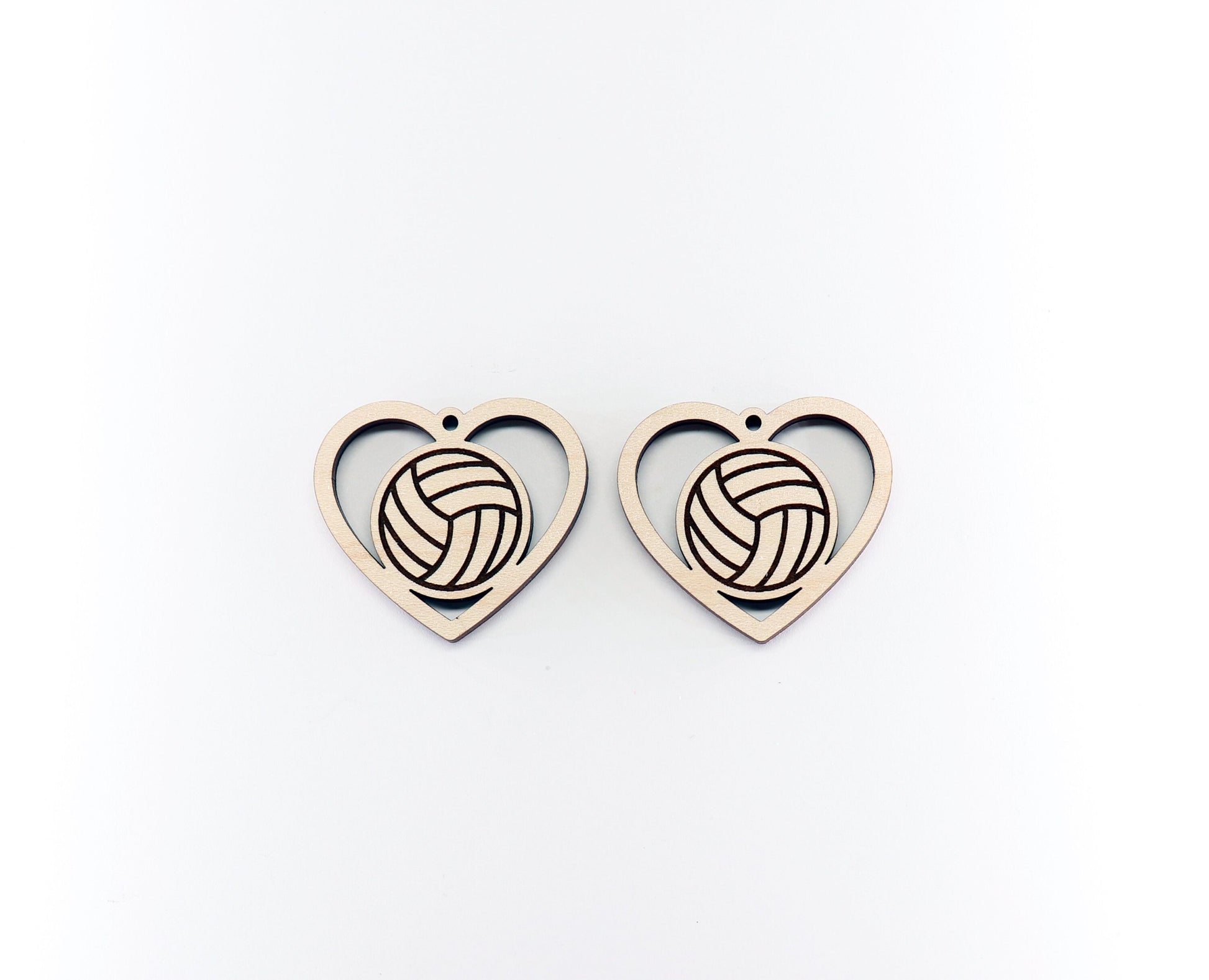 Volleyball wood earring blanks, wood cutouts, earring blanks