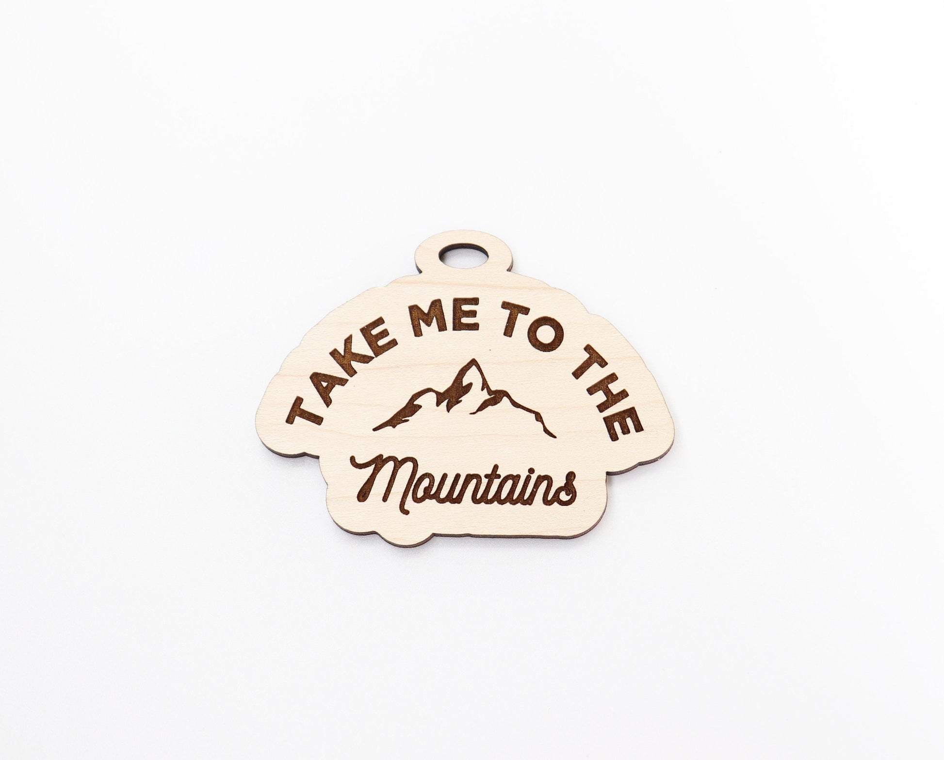 Take me to the mountains car charm, car charm blank, wood blanks, wood cutouts