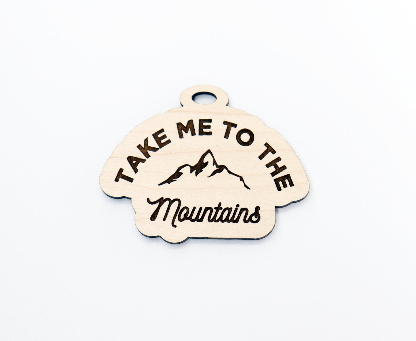 Take me to the mountains car charm, car charm blank, wood blanks, wood cutouts