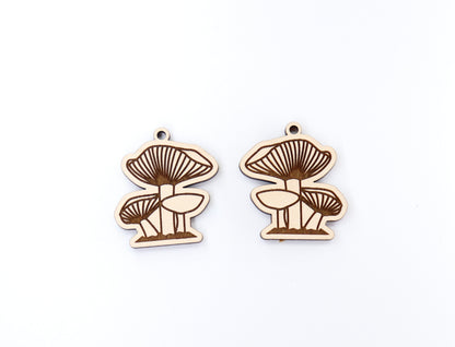 Mushroom earrings, DIY earrings, earring blanks, sold per set