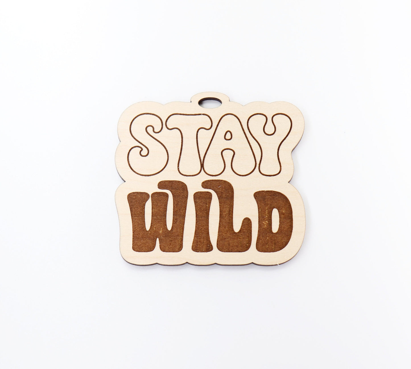 Stay wild car charm blank, wood blanks, wood cutouts