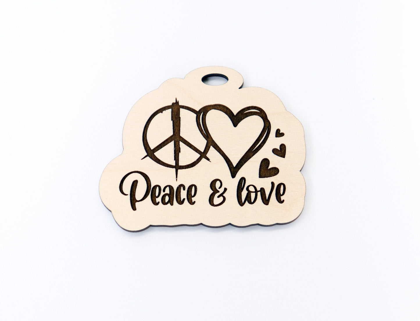 Peace and love  car charm, car charm blank, wood blanks, wood cutouts